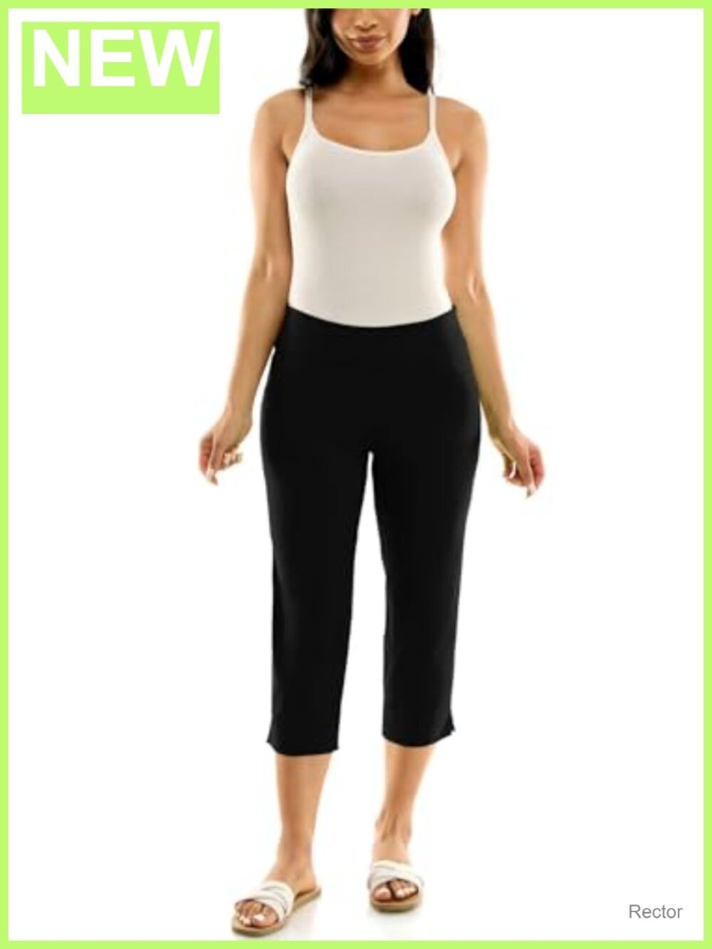 Women's Pull-on Slim Leg Crop Pants, Work Casual Stretch